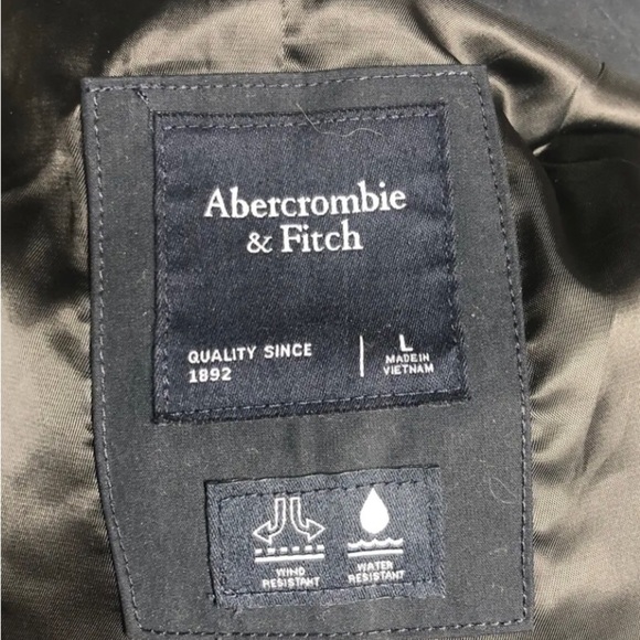 Abercrombie Fitch Jacket Womans Size L Navy Adirondack Trench Hooded Vintage - Picture 7 of 9